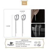 Trustdavis Minimalist 925 Silver Tassel Hoops Earrings For Women Wedding