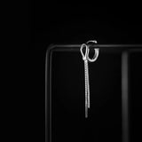Trustdavis Minimalist 925 Silver Tassel Hoops Earrings For Women Wedding