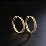 AAA+ CZ Wedding Earrings Round Hoop for Women