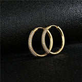 AAA+ CZ Wedding Earrings Round Hoop for Women