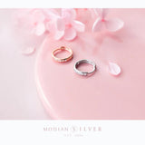 925 Silver Rose Hoop Earrings w/ Clear Zirconia, Women's Gift