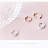 925 Silver Rose Hoop Earrings w/ Clear Zirconia, Women's Gift