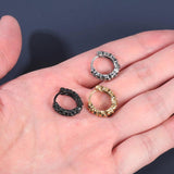 Stainless Steel Skull Hoop Earring Punk Rock Women Men Piercing Jewelry