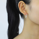 TrustDavis 925 Sterling Silver Robot CZ Stud Earrings