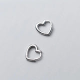 925 Silver Sweet Heart Buckle Hoop Earrings Women Daughter Jewelry