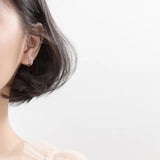 925 Silver Sweet Heart Buckle Hoop Earrings Women Daughter Jewelry
