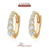 Glossy Mini Crystal 925 Silver Hoop Earrings for Women