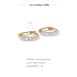 Glossy Mini Crystal 925 Silver Hoop Earrings for Women