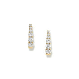 Glossy Mini Crystal 925 Silver Hoop Earrings for Women