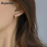 14K Fritillaria Shell Hoop Earrings S925 Silver Needle