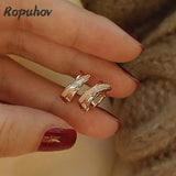 14K Fritillaria Shell Hoop Earrings S925 Silver Needle