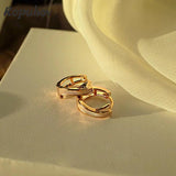 14K Fritillaria Shell Hoop Earrings S925 Silver Needle