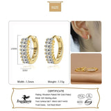 TrustDavis 925 Silver Hoop Earrings Rectangle CZ Earring Jewelry