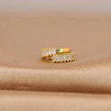 TrustDavis 925 Silver Hoop Earrings Rectangle CZ Earring Jewelry