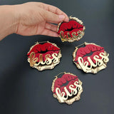 KISS Red Lips Hoop Earrings Birthday Gift