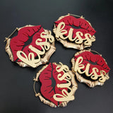 KISS Red Lips Hoop Earrings Birthday Gift