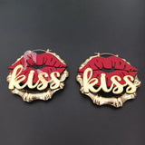 KISS Red Lips Hoop Earrings Birthday Gift