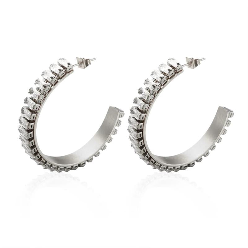 Stainless Steel Hoop Earrings for Women Party Jewelry