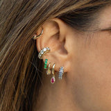 Zircon Hoop Earrings Ear Cuffs Dangle Drop Piercing Jewelry