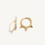 925 Silver Earrings Geometric Diamond Hoop Earring for Women