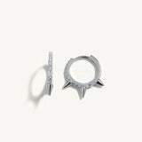 925 Silver Earrings Geometric Diamond Hoop Earring for Women