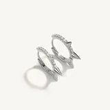 925 Silver Earrings Geometric Diamond Hoop Earring for Women