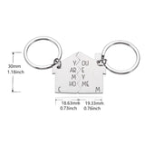 2PCS Personalized Initials Letter Engraved Keychain for Couple Gift