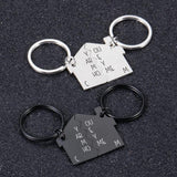 2PCS Personalized Initials Letter Engraved Keychain for Couple Gift