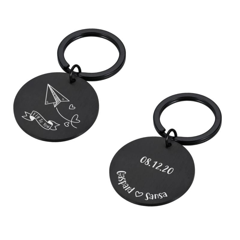 Anniversary Couple Keychain Personalized Names Fly to You