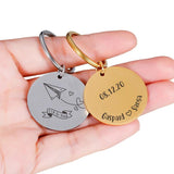 Anniversary Couple Keychain Personalized Names Fly to You