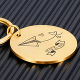 Anniversary Couple Keychain Personalized Names Fly to You