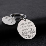 Personalized Initial Keychain Engraving Couple Souvenir Long Distance Relationsh