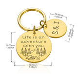 Personalized Initial Keychain Engraving Couple Souvenir Long Distance Relationsh