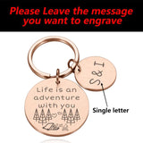 Personalized Initial Keychain Engraving Couple Souvenir Long Distance Relationsh