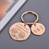 Personalized Initial Keychain Engraving Couple Souvenir Long Distance Relationsh