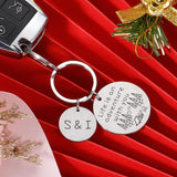 Personalized Initial Keychain Engraving Couple Souvenir Long Distance Relationsh