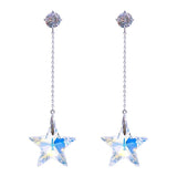 Crystal Star Long Earrings, Elegant Net Red Ear Jewelry