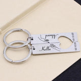 Personalized Couple Keyrings Name Date Keychain Gift