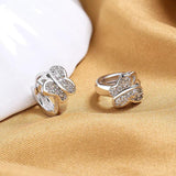 S925 Silver 10MM Butterfly Zircon Necklace Charm Gift Jewelry