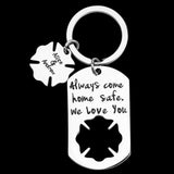 Personalized Firefighter Keyring, Maltese Cross, Custom Name, Firemen's Wife