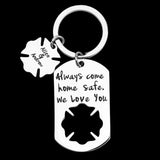 Personalized Firefighter Keyring, Maltese Cross, Custom Name, Firemen's Wife