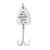 Engrave Guitar Pick Fishing Hook Keyring Dad Hook Keychain Father Grandpa