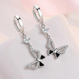 Butterfly Earrings Charm 925 Silver Party Jewelry