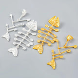 Creative Fish Bone Asymmetric Earrings
