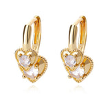 Stainless Steel Love Heart Earrings Women Eye Cz Crystal Round Drop Earrings