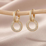 Stainless Steel Love Heart Earrings Women Eye Cz Crystal Round Drop Earrings