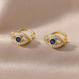 Stainless Steel Love Heart Earrings Women Eye Cz Crystal Round Drop Earrings