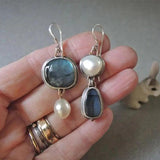 Vintage Silver Asymmetric Dangle Earrings