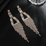 Rhinestone Alphabet Initial Letter A Drop Dangle Earrings Crystal Tassl Earrings