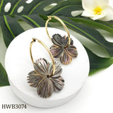 Hawaiian Mother of Pearl Monstera Leaf Earrings